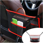 Car Handbag,Automatic Net Pocket Wallet Storage Rack between Front Seats,Unisex Car Accessories,Pet/Children's Car Barrier(Red) punane