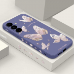 P&otilde;rutuskindel TPU telefoni&uuml;mbris Samsung S23 Ultra S22 Plus A54 A53 A52 A34 A32 A14 &otilde;huke Butterfly pehme kate Samsung A55 5G must