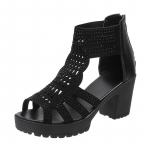 Naiste suvised kallakuga sandaalid, suured vabaaja, hingavad sandaalid, kalasuu sandaalid 40 must