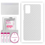 apgo Protective Skin Sticker for the back compatible with Samsung Galaxy S20 Plus, Wrap Film, Foil, Vinyl - Pattern Transparent Carbon