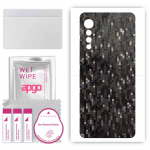 apgo Protective Skin Sticker for the back compatible with LG Velvet 5G, Wrap Film, Foil, Vinyl - Pattern Carbon Black Pixel