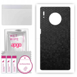 apgo Protective Skin Sticker for the back compatible with Huawei Mate 30 Pro, Wrap Film, Foil, Vinyl - Pattern Black Honeycomb