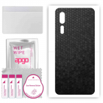apgo Protective Skin Sticker for the back compatible with ZTE Axon 10 Pro 5G, Wrap Film, Foil, Vinyl - Pattern Black Honeycomb