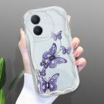 Armas koomiksimustriga kreemjas tekstuuriga korpus, lainelise servaga pehme silikoonkaanega telefoni&uuml;mbris Vivo jaoks Vivo S1 valge