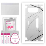 apgo Protective Skin Sticker for the back+sides compatible with Asus ROG Phone 6, Full Wrap Film, Foil, Vinyl - Pattern White Marble