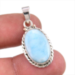 Natural Republic Larimar Kivist K&auml;sit&ouml;&ouml;na Valmistatud 925 Prooviga T&auml;iskullatud Ripats 1.50 t1e24