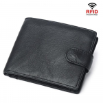 Ehtsast nahast meeste rahakott Rfid m&uuml;nditaskuga Business Designer meeste nahast rahakott must