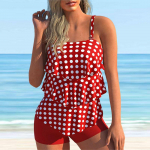 Naiste ujumisriided Tankini 2-osaline ujumistrikoo, mitmev&auml;rvilised merit&auml;he kestad, prinditud supluskost&uuml;&uuml;mid L