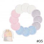 12 tk/komplekt korduvkasutatavad bambuskiust meigieemalduspadjakesed Mikrokiust pestavad &uuml;mmargused puhastav n&auml;olapp 12pcs beež