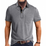 Meeste vabaaja polos&auml;rgid Klassikaline 4 n&ouml;&ouml;biga suvine l&uuml;hikeste varrukatega kaelusega T-s&auml;rk Solid Tees Golf Stiilsed topid meestele Business vabaaja polos&auml;rk XXXL helehall v&auml;rv