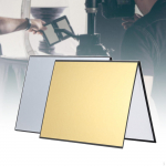 Valguspeegeldiga kokkupandav hajutiplaat Kaasaskantav fotopapp fotograafia jaoks, liikumatu black gold white