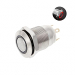 12 mm LED-valgustusega metallist hetkeline nuppl&uuml;liti paadiauto 3A/220V DC sinine