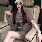 2024 suvine l&uuml;hikeste varrukatega T-s&auml;rk naistele, vintage kirjaprindiga hiphop T-s&auml;rk, pikk topp, harajuku &uuml;lem&otilde;&otilde;duline graafiline naiste T-s&auml;rk M valge