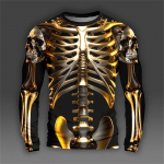 3D-prindiga Skeleton Skulls Muster T-s&auml;rgid Meeste pikkade varrukatega vabaaja mood T-s&auml;rk Top dressipluus Hingav t&auml;navar&otilde;ivad lahtised s&auml;rgid S