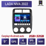 Icreative Android Auto raadio Lada Niva 2022+ jaoks Multimeedia Video m&auml;ngija Navigatsioon WIFI GPS Carplay DSP RDS 2din 4+64GB 2+32GB black