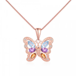 925 Sterling h&otilde;bedane liblikas Ripats kaelakee looduslike v&auml;rviliste v&auml;&auml;riskividega topaas tsitriin amet&uuml;st s&uuml;nnikivist peened ehted M punane