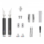 Libisemiskindel Long Stick kahe k&auml;epidemega m&auml;ngupult Cool Rhythm Lightsaber k&auml;epide, mis &uuml;hildub Oculus Quest 2-ga valge/hall v&auml;rv