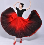 Hispaania Flamenco tantsuesinejate kleidid naistele Lavaetenduse tantsuseelikud 360 kraadi kost&uuml;&uuml;mid 80cm red