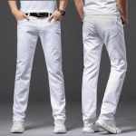 Mehed &otilde;hukesed valged teksad elastsus mood vabaaja klassikaline pehme &auml;ribr&auml;ndi p&uuml;ksid meeste riided stret&scaron;p&uuml;ksid 36 valge