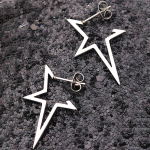 Big Star K&otilde;rvar&otilde;ngas Ebaregulaarne &Otilde;&otilde;nes Alien Metal Pentagram Ear Stud for Women Cool Girl Trend Y2K Ehted UUS