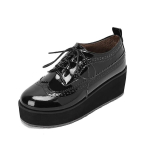 Naiste lakknahast Oxfordid Derby Kingad Platvormid Brogues Wingtips Kingad 38 black