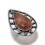 Natural Strawberry Quartz Gemstone 925 Sterling Silver Gift Ring Size 10 f4d19