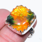 Natural Dicorich Glass Gemstone 925 Sterling Silver Gift Ring Size 10 j5m15