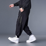 Meeste suures suuruses 8XL p&uuml;ksid Jogger Streetwear vabaaja haaremip&uuml;ksid &uuml;lisuured dressip&uuml;ksid elastsed v&ouml;&ouml;kohad mustad p&uuml;ksid 8XL