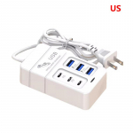 6-porti USB-kiirlaadimisjaam 35W PD-t&uuml;&uuml;pi C-kiirlaadimisega seinalaadijad USB-jaoturi adapter EU USA pistik