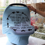 Baby Stretchy Breastfeeding Cover Multi Use Car seat Canopy Stroller sinine