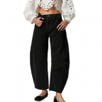 Naiste teksad Denim lahtised sirged, laiad jalad v&ouml;&ouml; keskosa gradientv&auml;rviga hip-hop retro pahkluu pikkusega taskud pehmed hingavad daami pikad p&uuml;ksid p&uuml;ksid XL