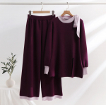 Lahtine p&uuml;kskost&uuml;&uuml;m S&uuml;gis Uus Mood Lahtine Kootud L&otilde;hikuga Kampsun Laiade P&uuml;kstega Treeningkost&uuml;&uuml;m Naistele Kaheosaline Komplekt Elegantne One Size roosa