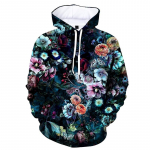 Retro Taimed Lill 3D-Tr&uuml;kk Kapuutsiga Pusa Mood Pikkade Varrukatega Kapuutsiga Dressipluus Meestele Pullover T&auml;nav Pikkade Varrukatega Kapuutsiga Pusad 6XL