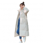 Talvine naiste puuvillane jope kapuutsiga kaelakaitse, pikad varrukad taskud, lukuga ja polsterdatud mantel keskmise pikkusega &uuml;hev&auml;rvilised tuulekindlad v&auml;lisriided M beež