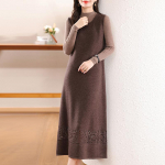 Naiste ka&scaron;miirkleit Qinghe ka&scaron;miir 30% ka&scaron;miir 70% vill s&uuml;gis-talvine ka&scaron;miir seelik pehme ja soe XXL tumepruun v&auml;rv