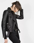 AL KHALID Must Naiste Jakk Biker Stiilne Ehtne Pehme Lambanahast Nahk Mootorrattastiil XL must