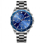 Klassikaline &Auml;rimeeste K&auml;ekell Suure Numbrilauaga K&auml;ekell Mitme N&auml;idikuga K&auml;ekell Kvartsk&auml;ekell Kalendriga K&auml;ekell Roostevabast Terasest k&auml;ekell h&otilde;be/sinine