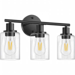 Retro vannitoavalgusti 3 peaga klaaspeegli esituli Sobiv seinakinnitusvalgusti EU E27 without bulb must