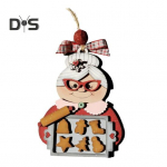 Proua Claus ripats puidust j&otilde;ulupuu rippuv kaunistus korduvkasutatav k&uuml;psetamine j&otilde;uluvana pidulik kaunistus kodu j&otilde;ulupeoks punane