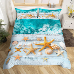 Ranna Ookeani Voodipesukomplekt Palmid Tekikott Mereline Merenduslik Meri Surfamine Tepikott Suvine Hawaii Surfilaud Tekikott EU Single(135x200cm)