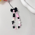 Y2K Bowknot telefonikett Sweet Cool Beads ripatsiga k&otilde;rvaklappide &uuml;mbris, v&otilde;lu, kaotsiminekuvastane kaelapael randmepaela koti kujundus