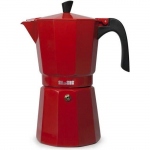 Espressokann - Ibili - Bahia Punane - 9 Tassi - Alumiinium - Bakeliitk&auml;epide punane