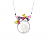 Collier - PERLINEA - Flowers - Perle de Culture AAA+ 9-10 mm - Argent 925 - Femme