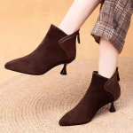 Terava ninaga naiste lumised pahkluusaapad seemisnahast keskmise kontsaga kingad seksikad talvised Chelsea saapad trendikas gooti stiilis saapad kleit Zapatillas Mujer 35