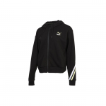Puma Spordikasuaalne Kapuutsiga Kootud Kardigan Jakk Naiste Jakk Must 531077-01 L