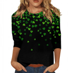 Naiste St. Patrick's Day Print Graphic Tees Pluusid Casual Plus Size Basic Tops Pullover S