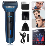 SOLIMPIA 3-&uuml;hes trimmeri hoolduskomplekt Elektriline pardel Razor Juhtmeta habemetrimmer Laetav Kuiv-M&auml;rg