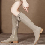 Naiste terava varbaga paksud kontsad Cowgirl saapad S&uuml;gises poolsaapad Naine vintage Briti madala kontsaga vabaaja k&otilde;rge kauboi botas 35 khaki