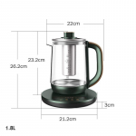220V 1800ml majapidamises kasutatav elektriline veekeetja klaas titaanisulamist materjal veekeetmismasin magustoidu tee keedupott multipliit 220V&us roheline