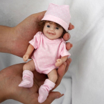 15cm Mini Reborn Nukud T&uuml;druk &Otilde;nnelik Naeratav Pehme Veniv T&auml;isvin&uuml;&uuml;l Keha Vasts&uuml;ndinud Poiss Nukk Saab Vannitada Beebinukud Lapse S&uuml;nnip&auml;ev P&uuml;hade &Uuml;llatuskingitus girl doll heleroosa v&auml;rv